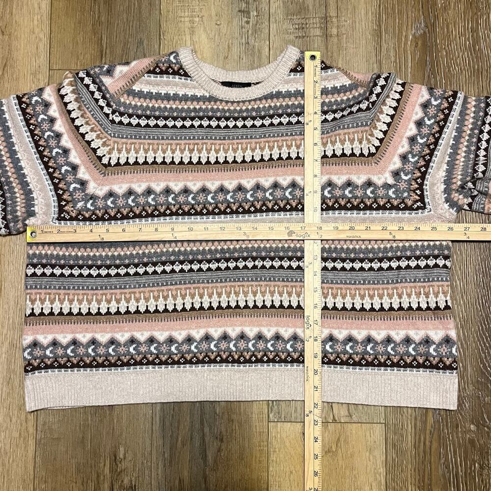 J. Crew Factory Multicolor Patterned Crew Neck Sw… - image 8